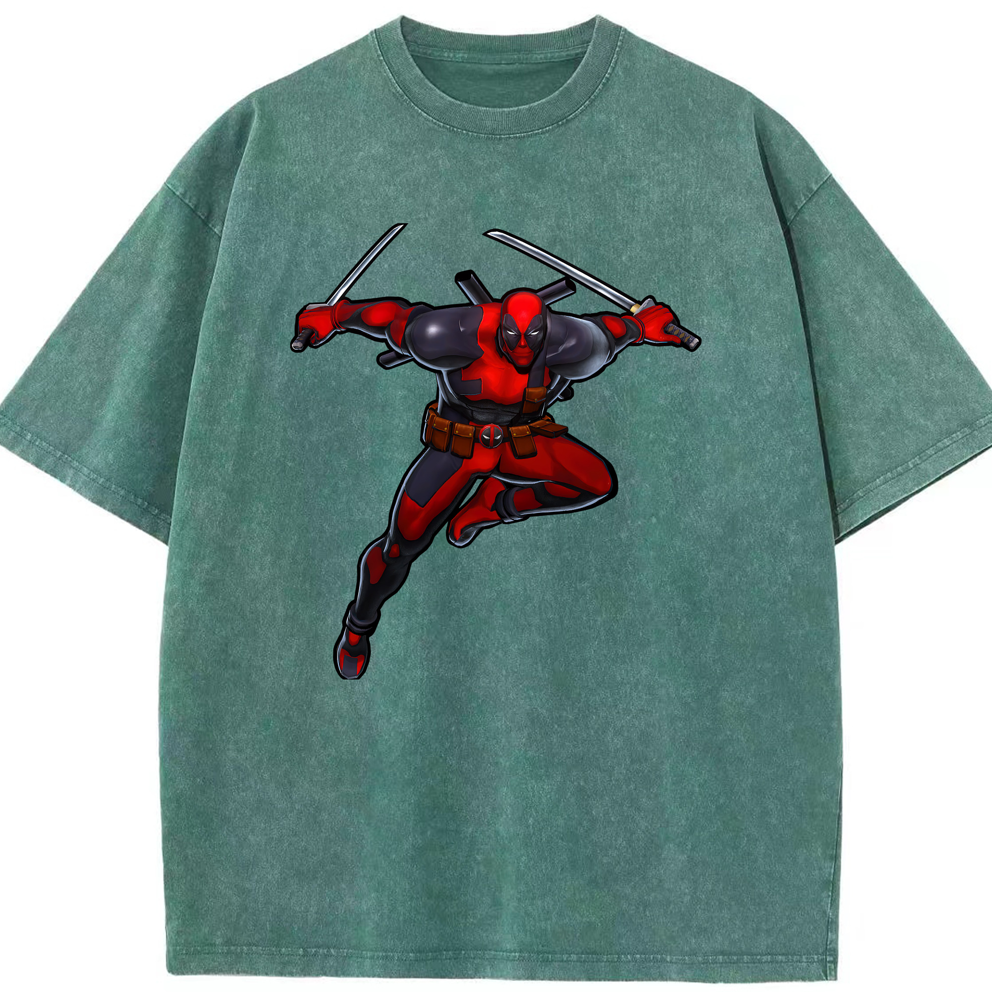 （画像用） Deadpool デッドプール 綿100% ヴィンテージ風 半袖Tシャツ（フロントプリント）